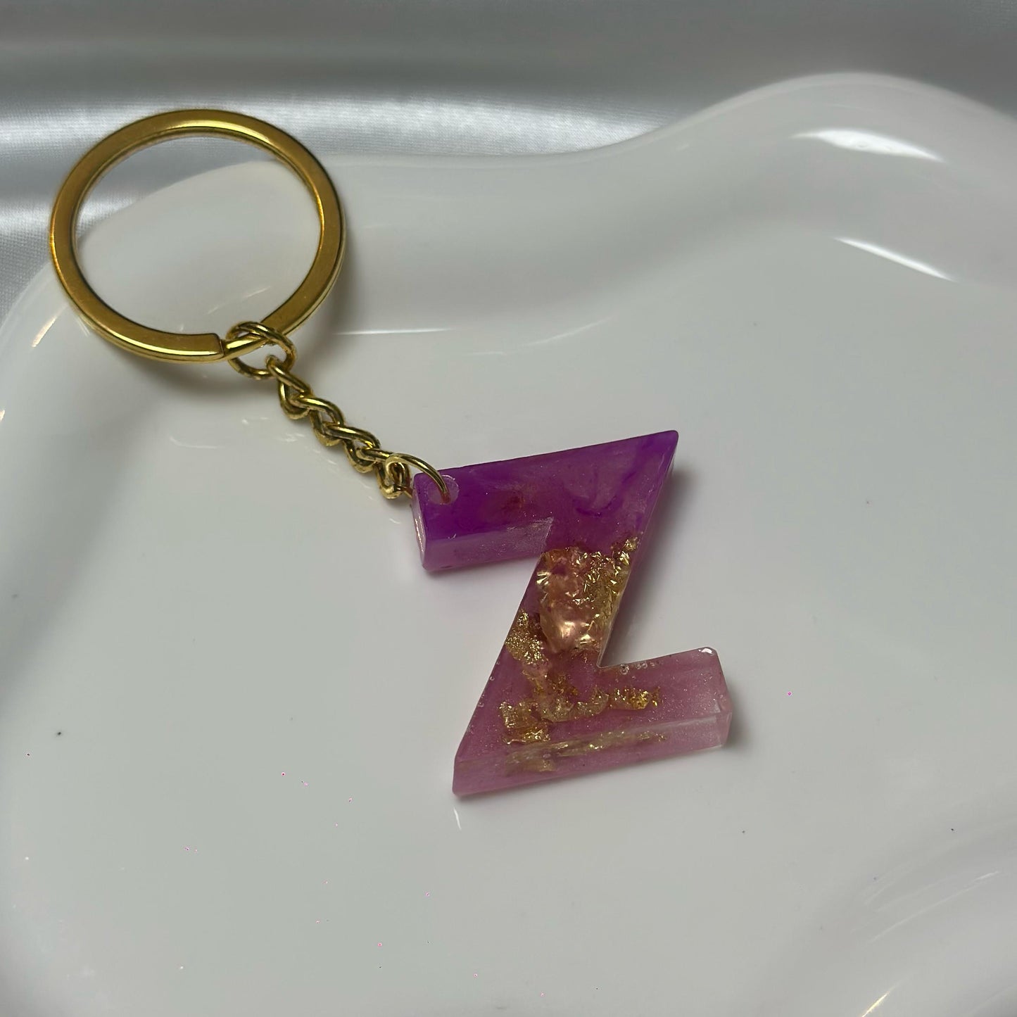 Letter Z resin keychain