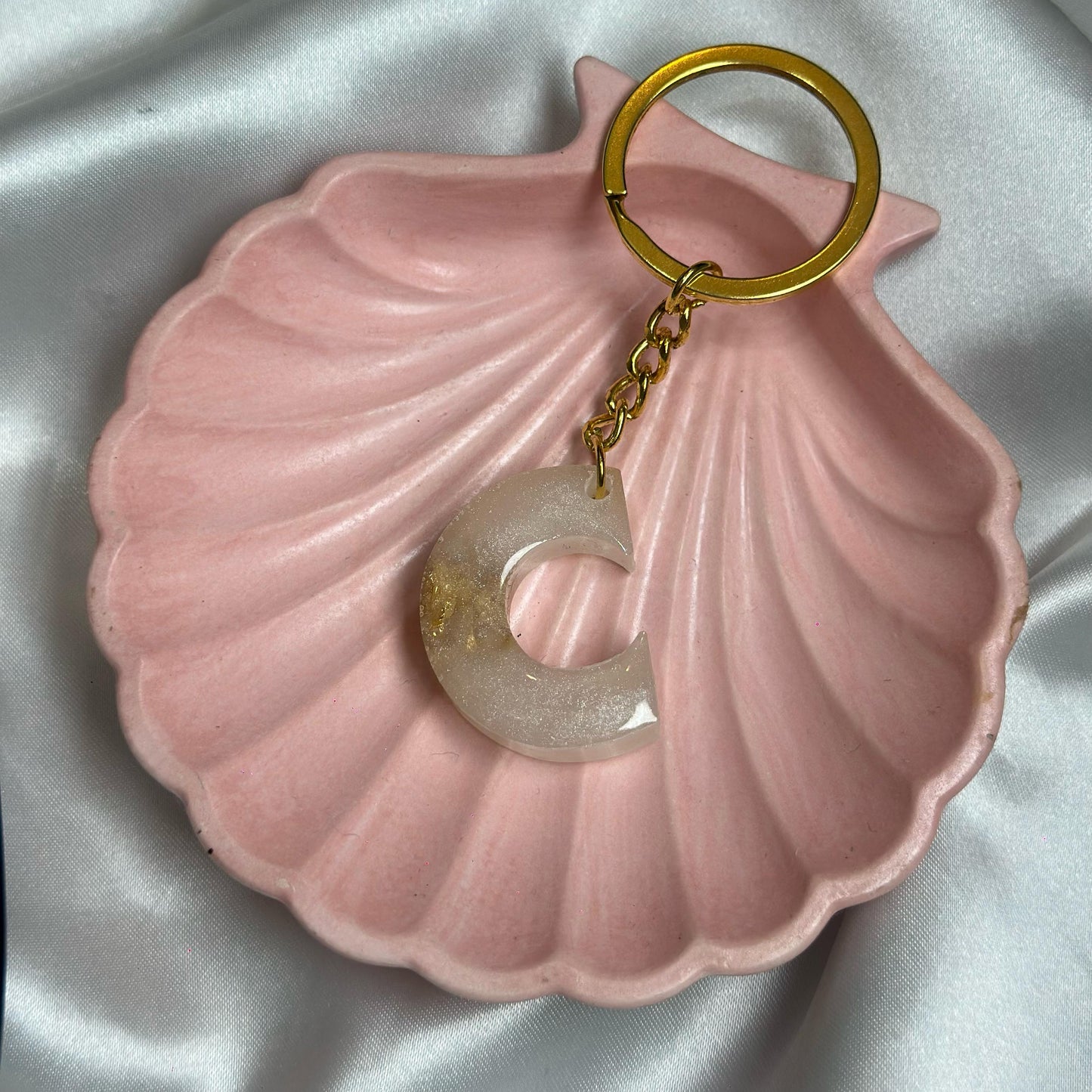Letter C resin keychain