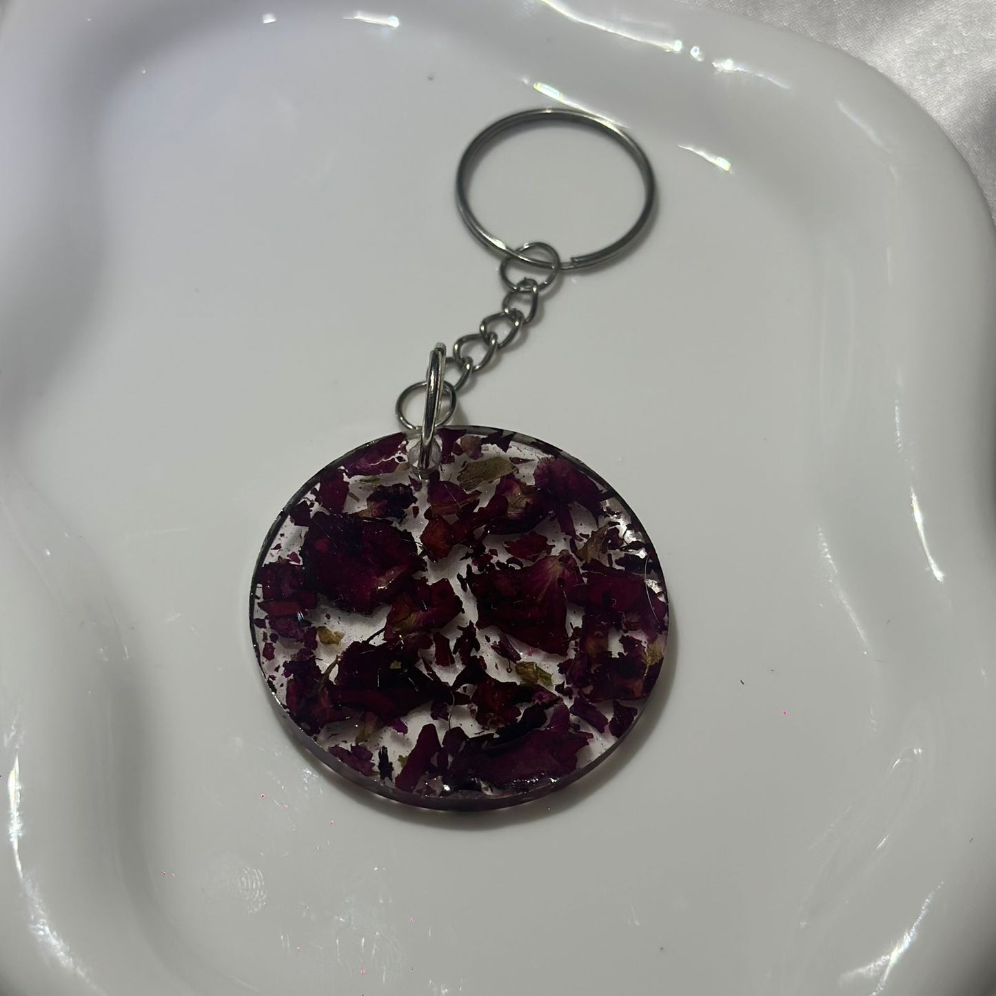 Red Dried flowers keychain