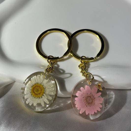 Flower clear keychain