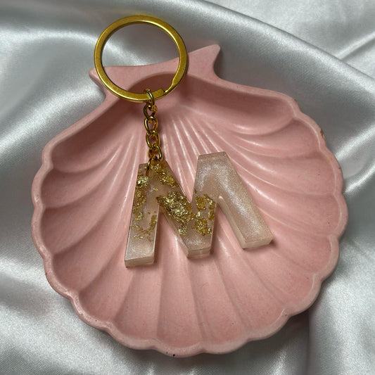 Letter M resin keychain