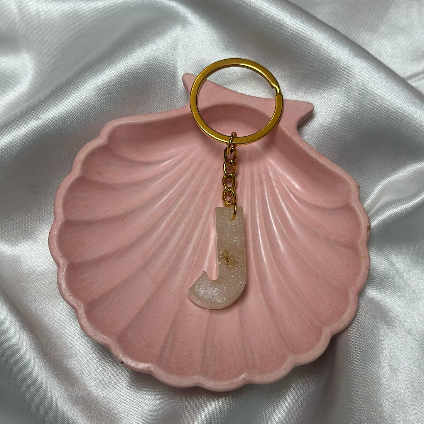 Letter J resin keychain