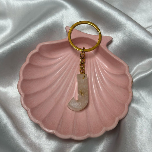 Letter J resin keychain