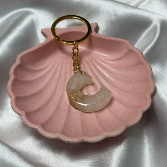Letter C resin keychain