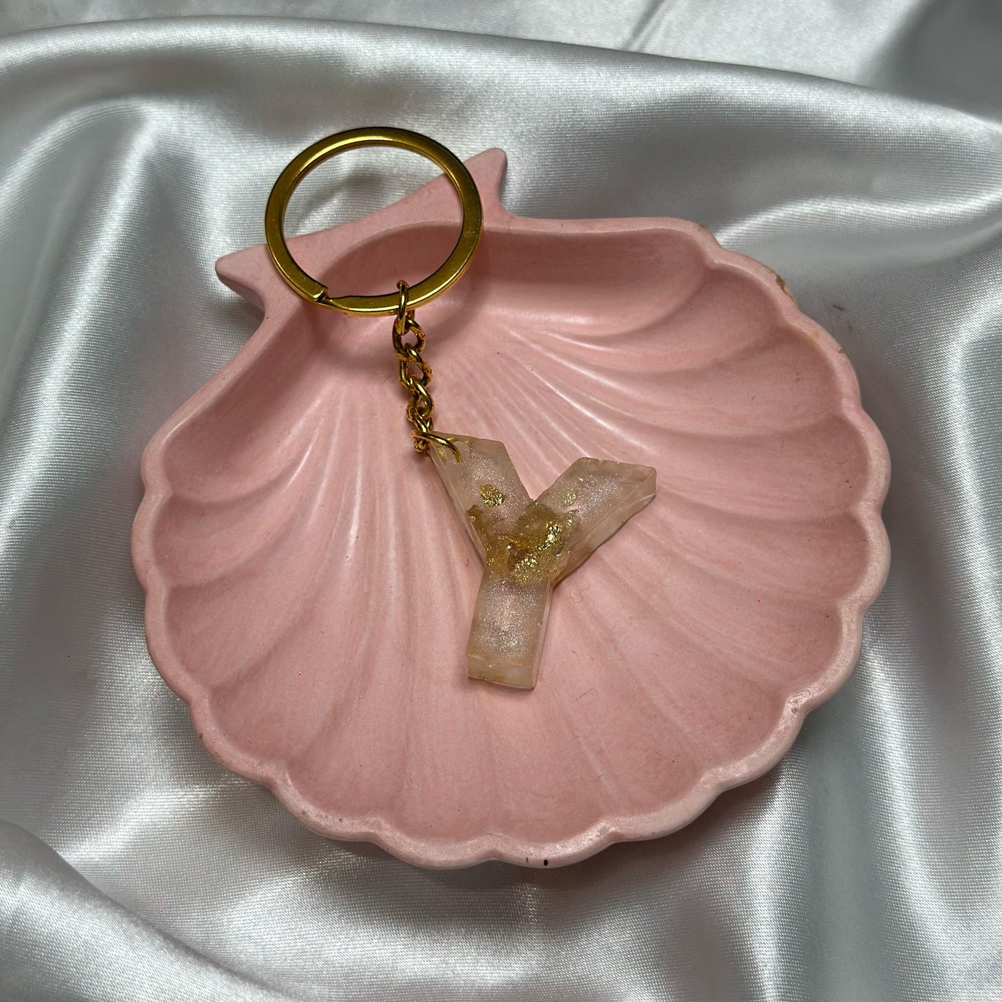 Letter Y resin keychain