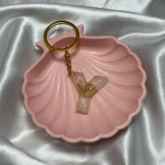 Letter Y resin keychain