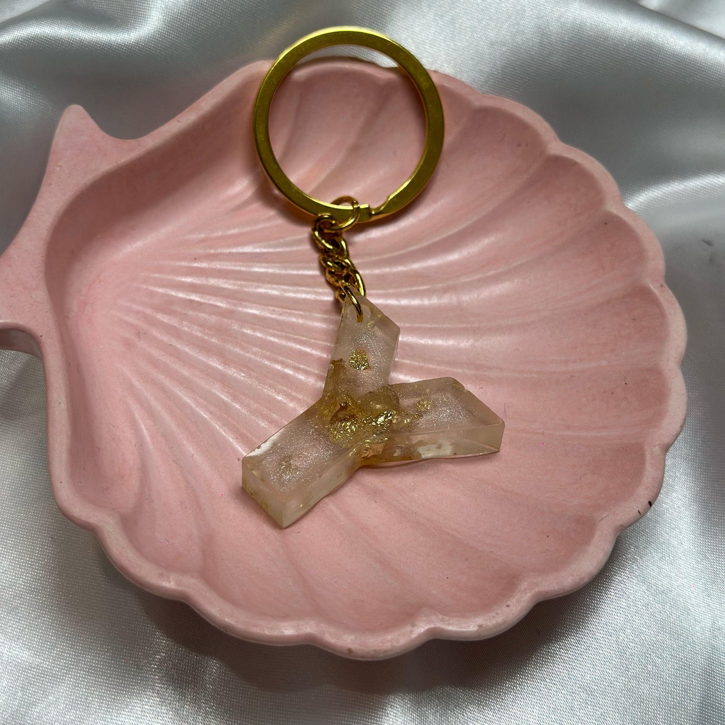 Letter Y resin keychain
