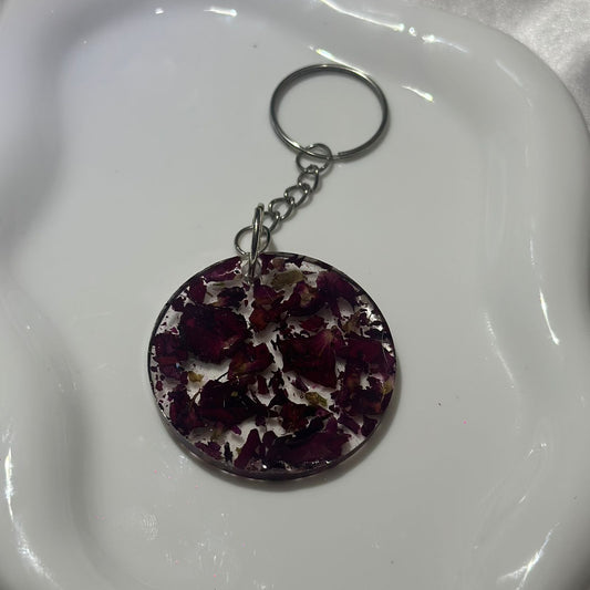 Red Dried flowers keychain