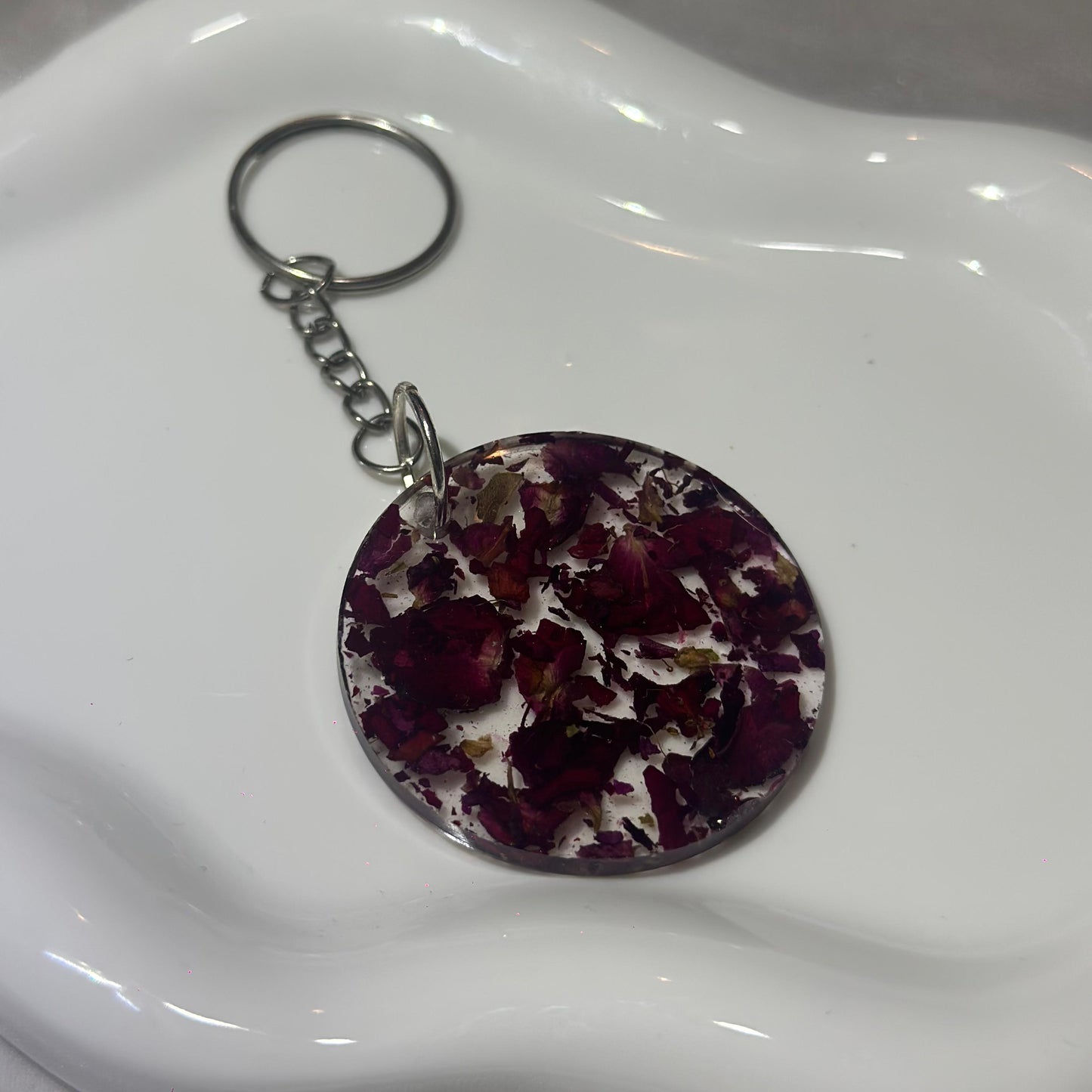 Red Dried flowers keychain